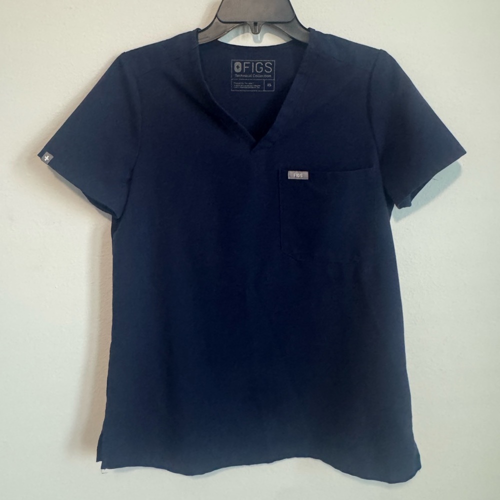 Figs Deep Blue Short Sleeve Tee